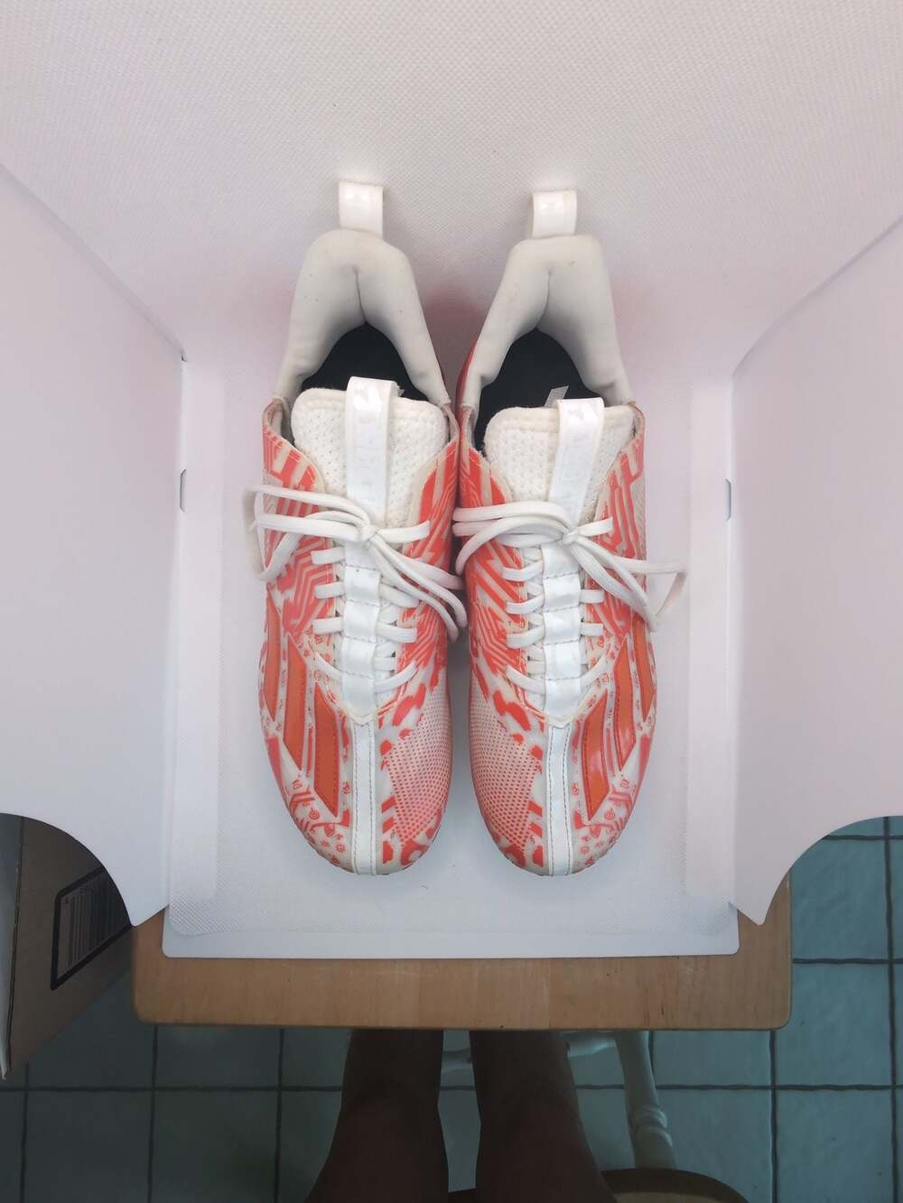Adidas Adizero 12.0 Football Cleats White and Collegiate Orange 8M